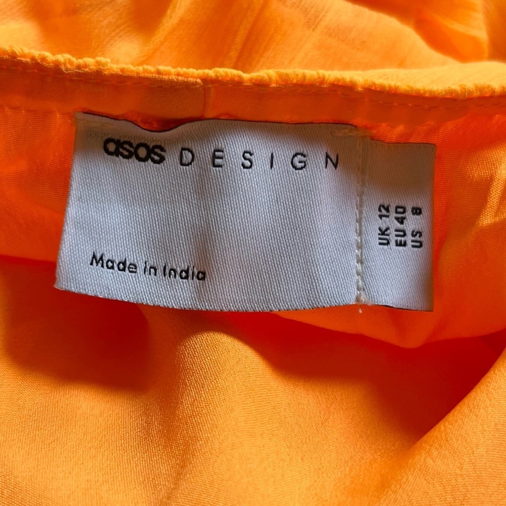 ASOS Bright Orange Sheer Over Slip Halter Maxi Dress - Picture 7 of 11